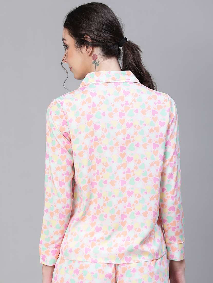 women white printed pyjama set - 20047878 - Standard Image - 2