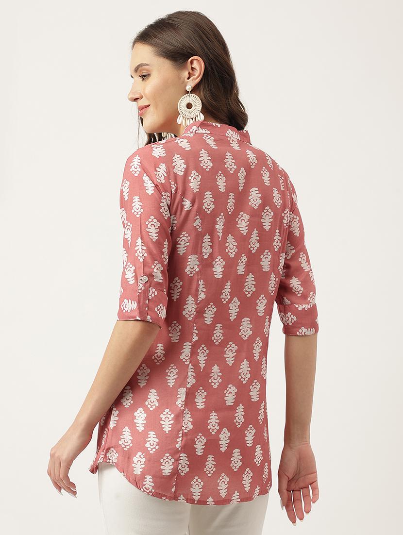 orange rayon shirt tunic - 20048015 - Standard Image - 2