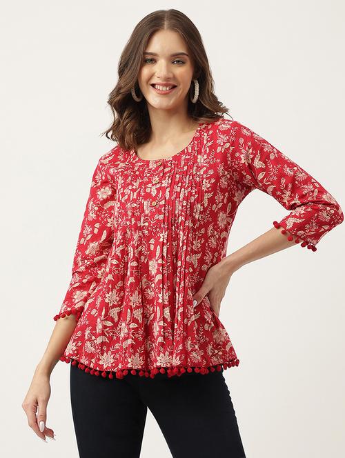 women's a line round neck top - 20048019 -  Standard Image - 0