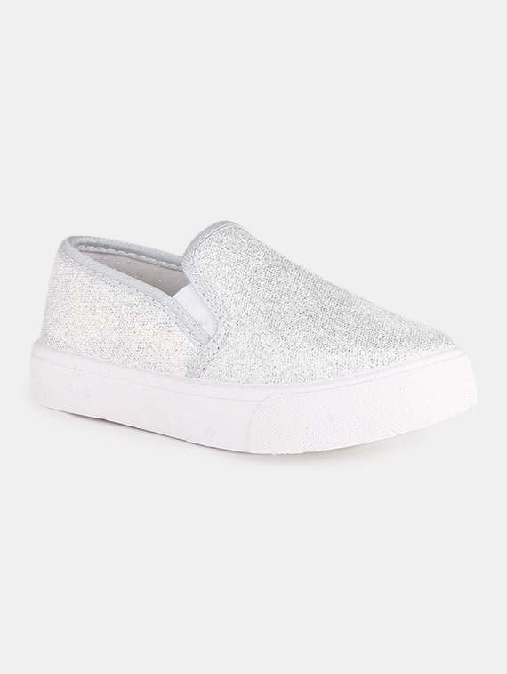 silver mesh shimmery loafer