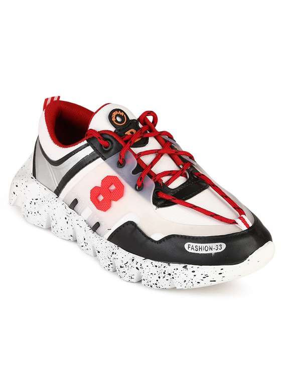 white leatherette casual shoe