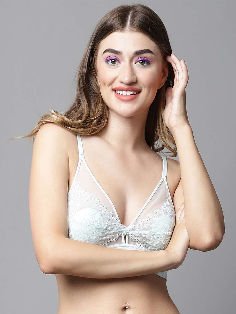 green lace lette bra