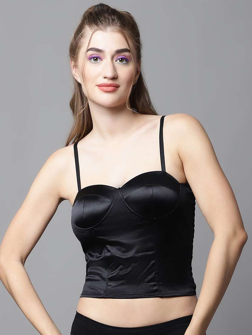 black silk blend lette bra