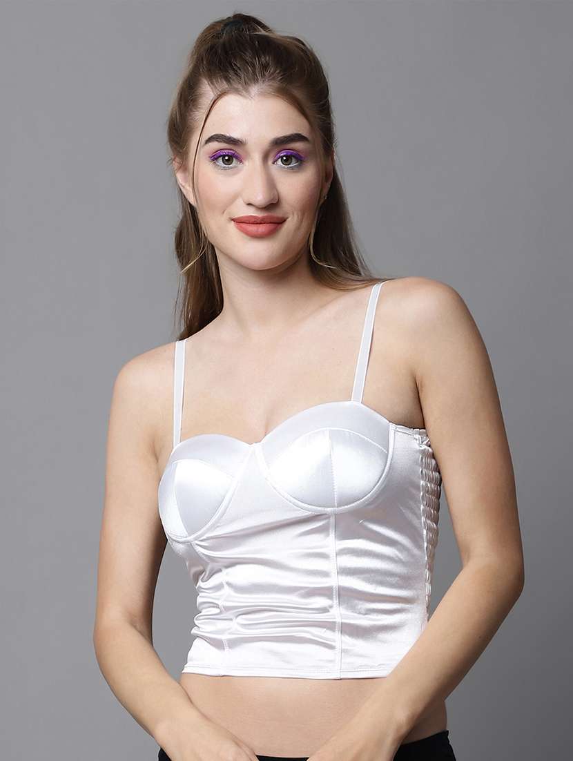 white solid lightly padded bralette 