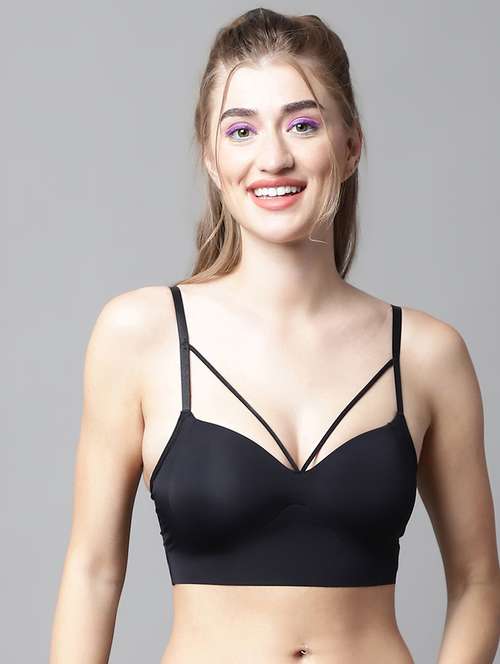 black polyester lette bra - 20050008 -  Standard Image - 0