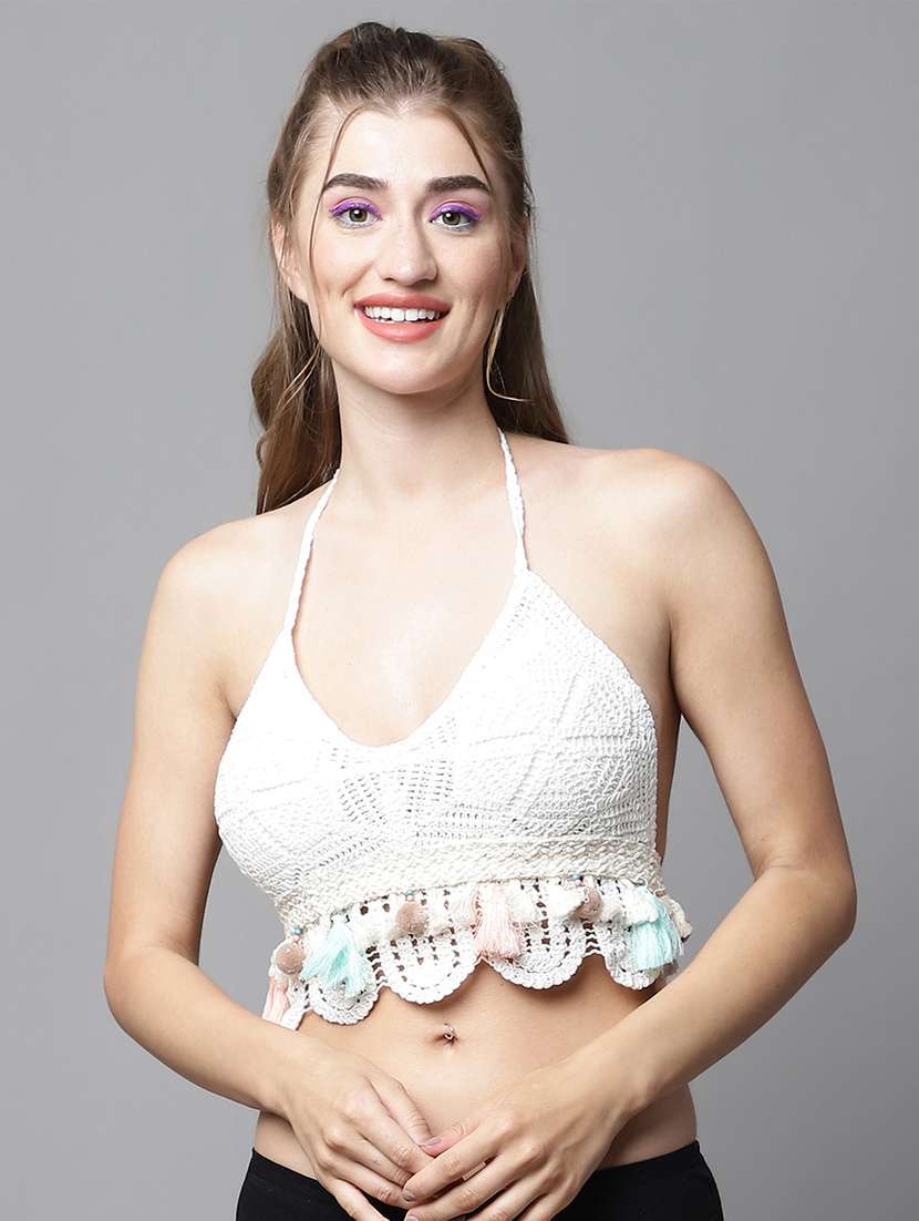 white cotton lette bra