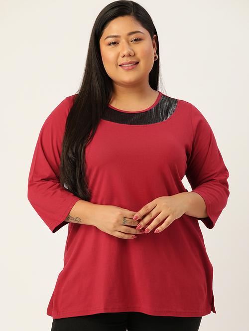 women's straight round neck top - 20050319 - Standard Image - 0