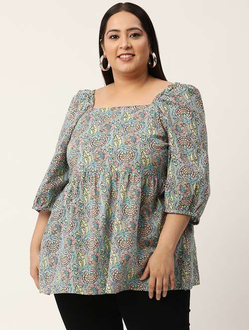women's peplum square neck top - 20050324 -  Standard Image - 0
