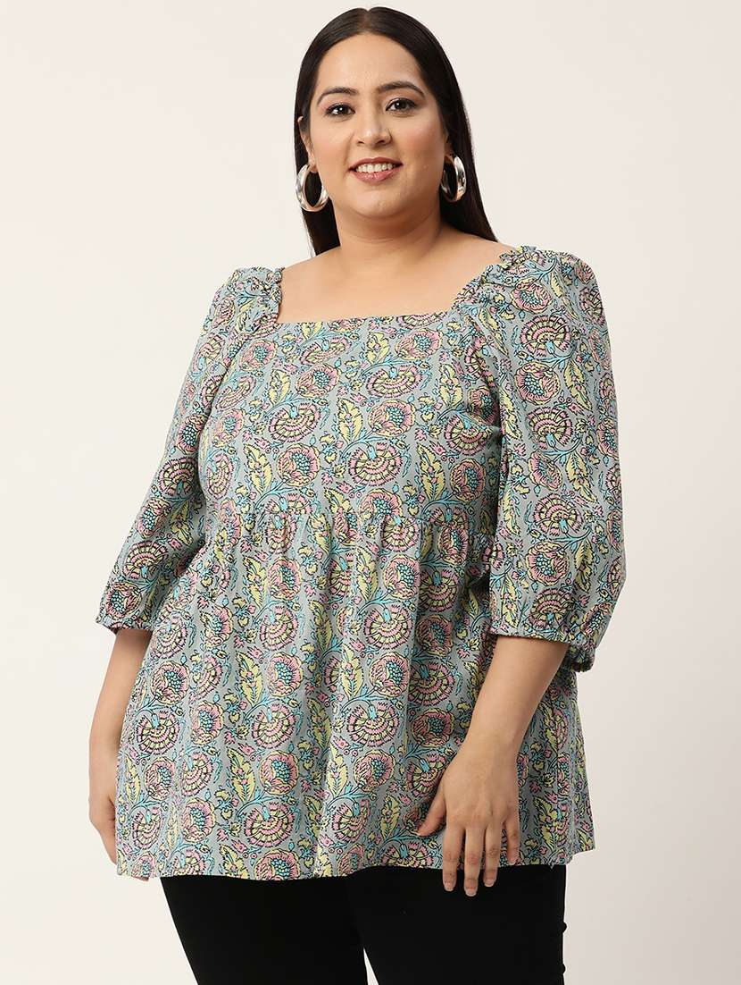women's peplum square neck top - 20050324 -  Zoom Image - 0
