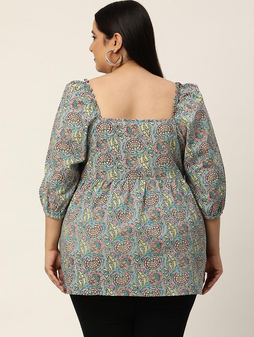 women's peplum square neck top - 20050324 - Standard Image - 2