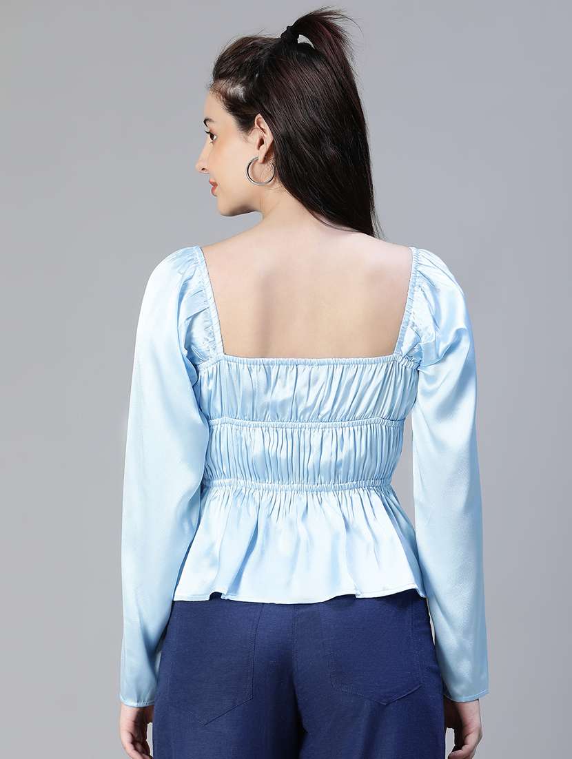 women's blouson square neck top - 20051445 -  Standard Image - 2