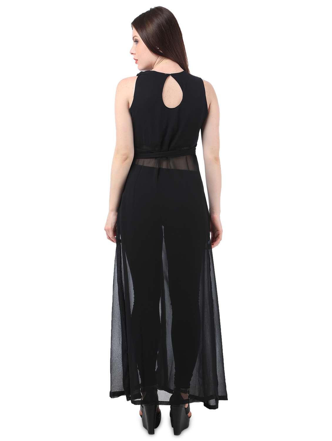 black solid fit & flare tunic - 20051726 - Standard Image - 2