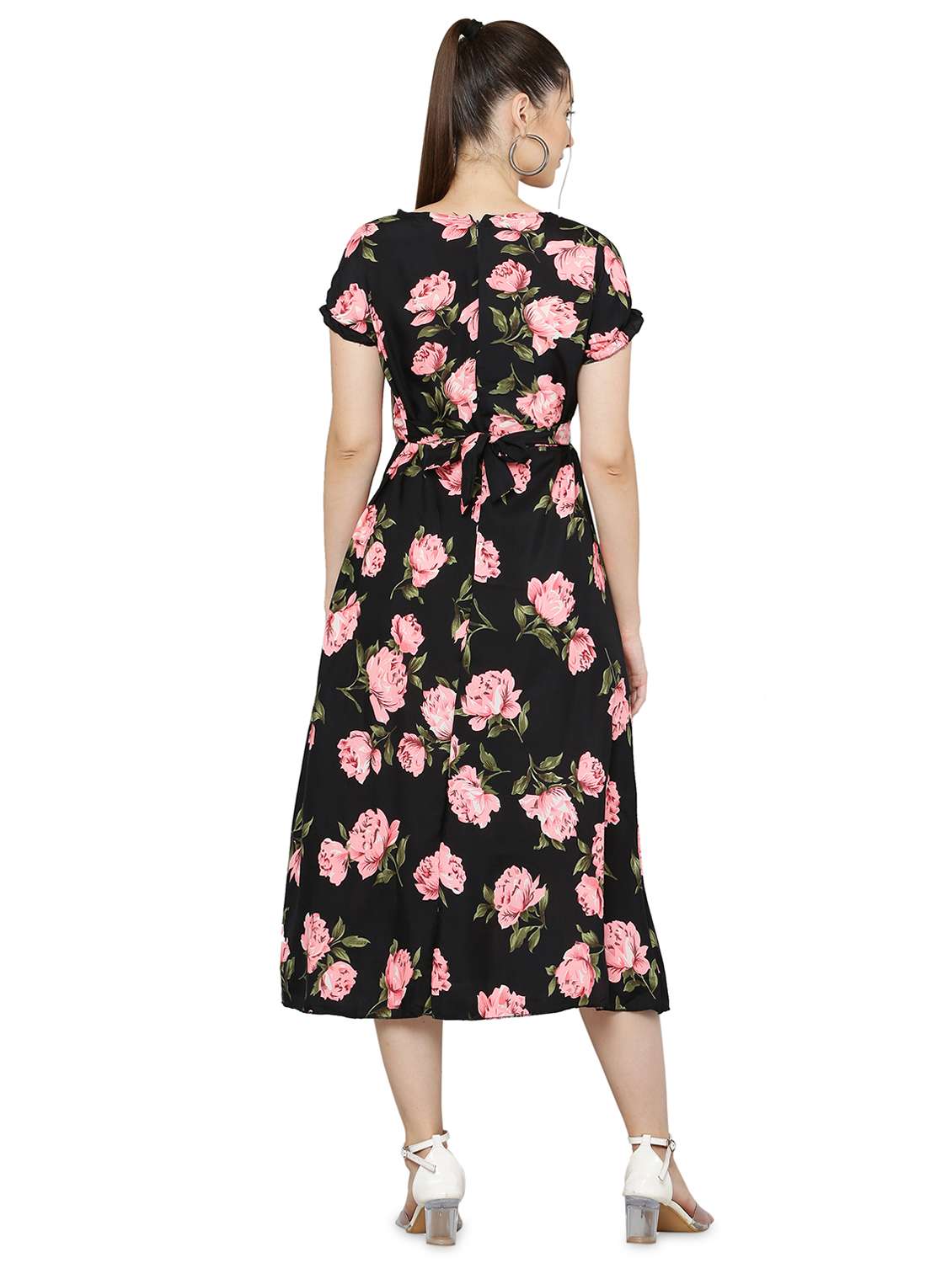 women's fit & flare floral dress - 20051727 - Standard Image - 2