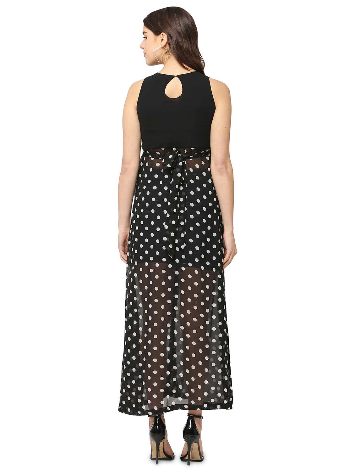 black polka dots fit & flare tunic - 20051729 - Standard Image - 2