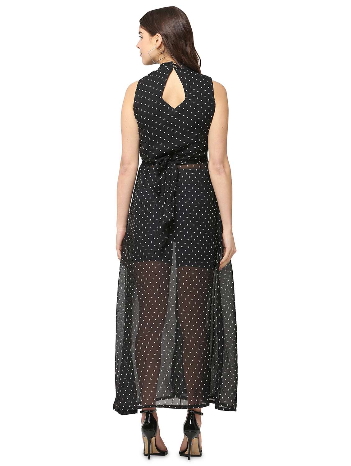 black polka dots fit & flare tunic - 20051730 - Standard Image - 2
