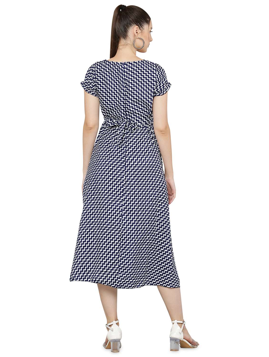 women's fit & flare color block dress - 20051737 - Standard Image - 2