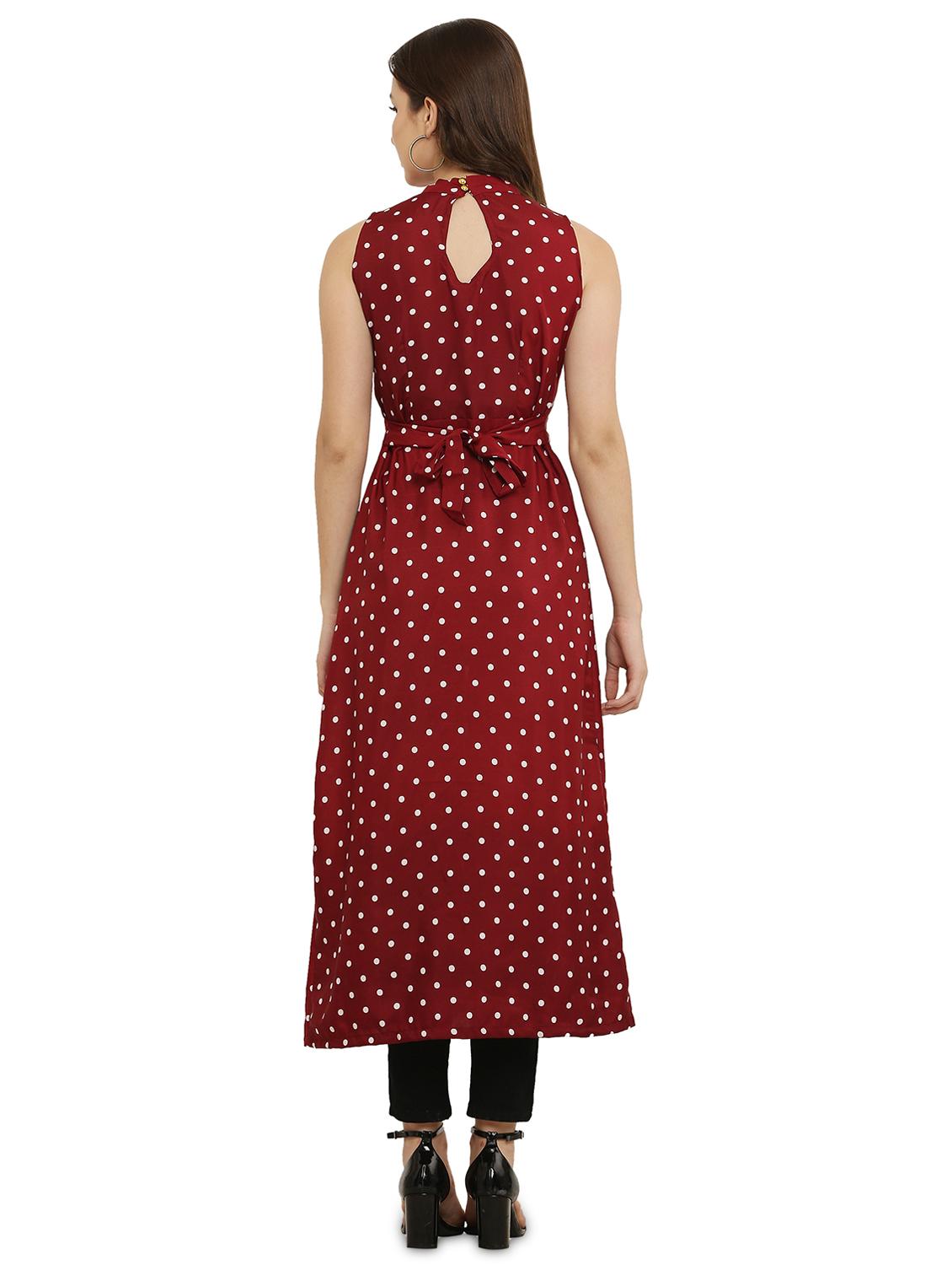 red polka dots fit & flare tunic - 20051747 - Standard Image - 2
