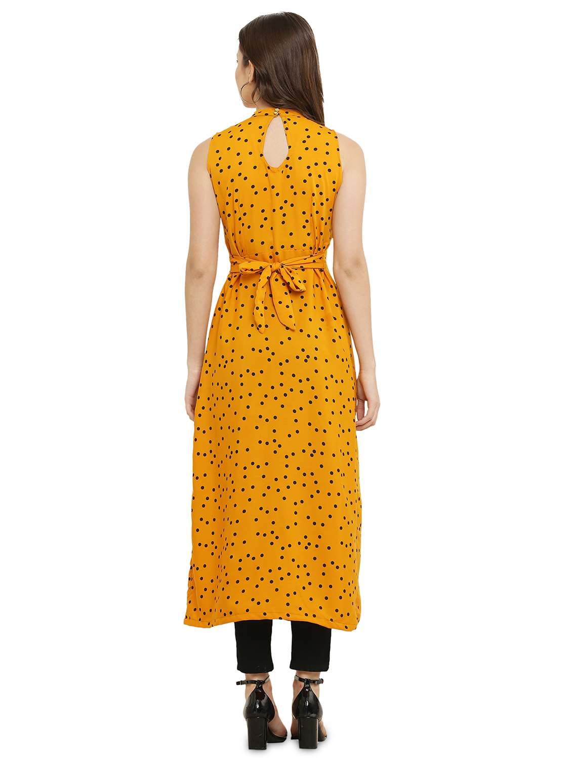 yellow polka dots fit & flare tunic - 20051755 - Standard Image - 2