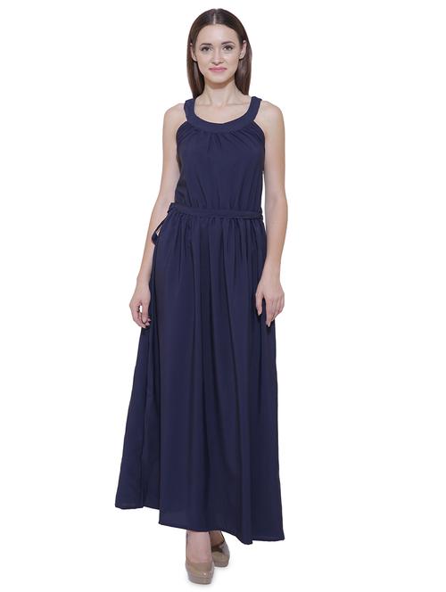 women's fit & flare solid dress - 20051760 - Standard Image - 0