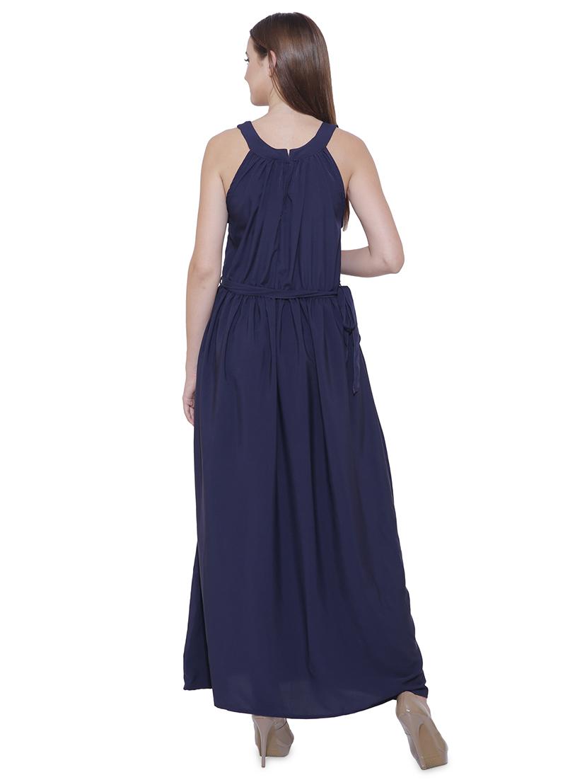 women's fit & flare solid dress - 20051760 - Standard Image - 2