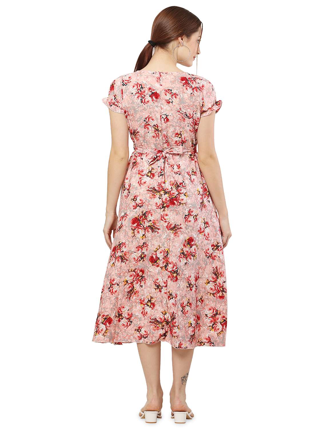 women's fit & flare floral dress - 20051762 - Standard Image - 2
