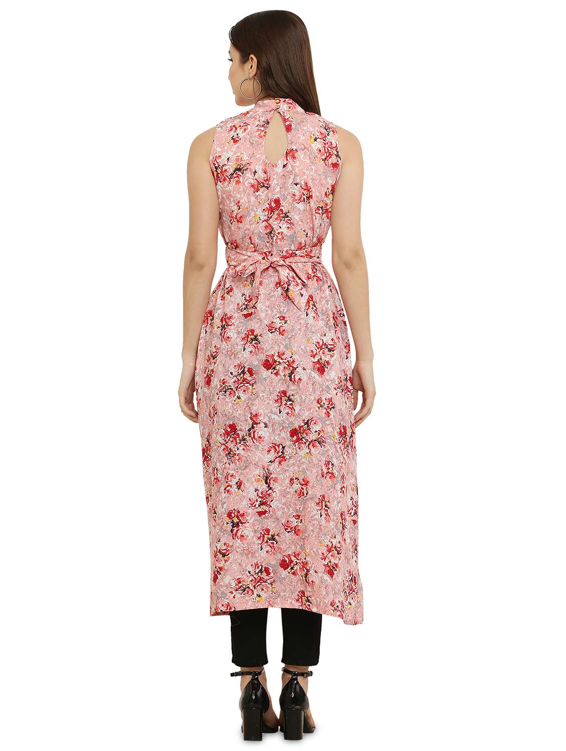 pink printed fit & flare tunic - 20051763 - Standard Image - 2
