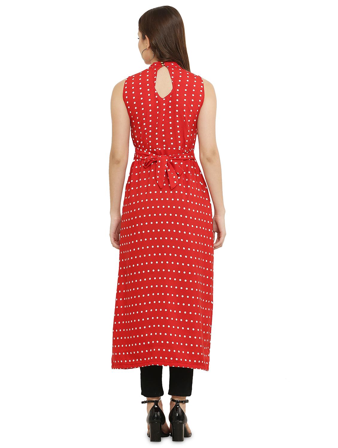 red polka dots fit & flare tunic - 20051768 - Standard Image - 2