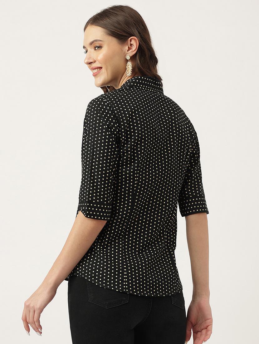 black polka dots regular shirt - 20051960 - Standard Image - 2