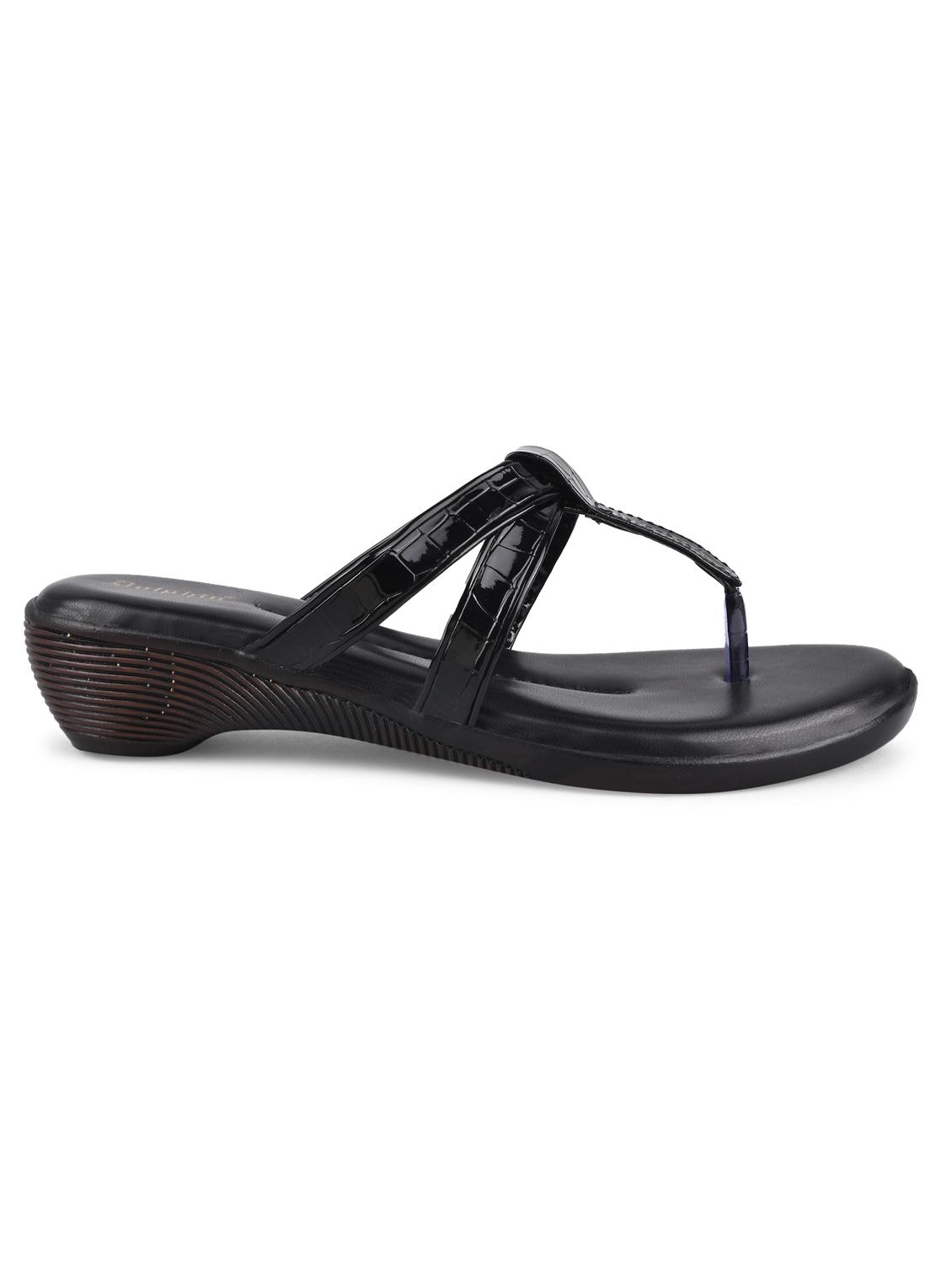 black pu slip on sandals - 20052064 - Standard Image - 2