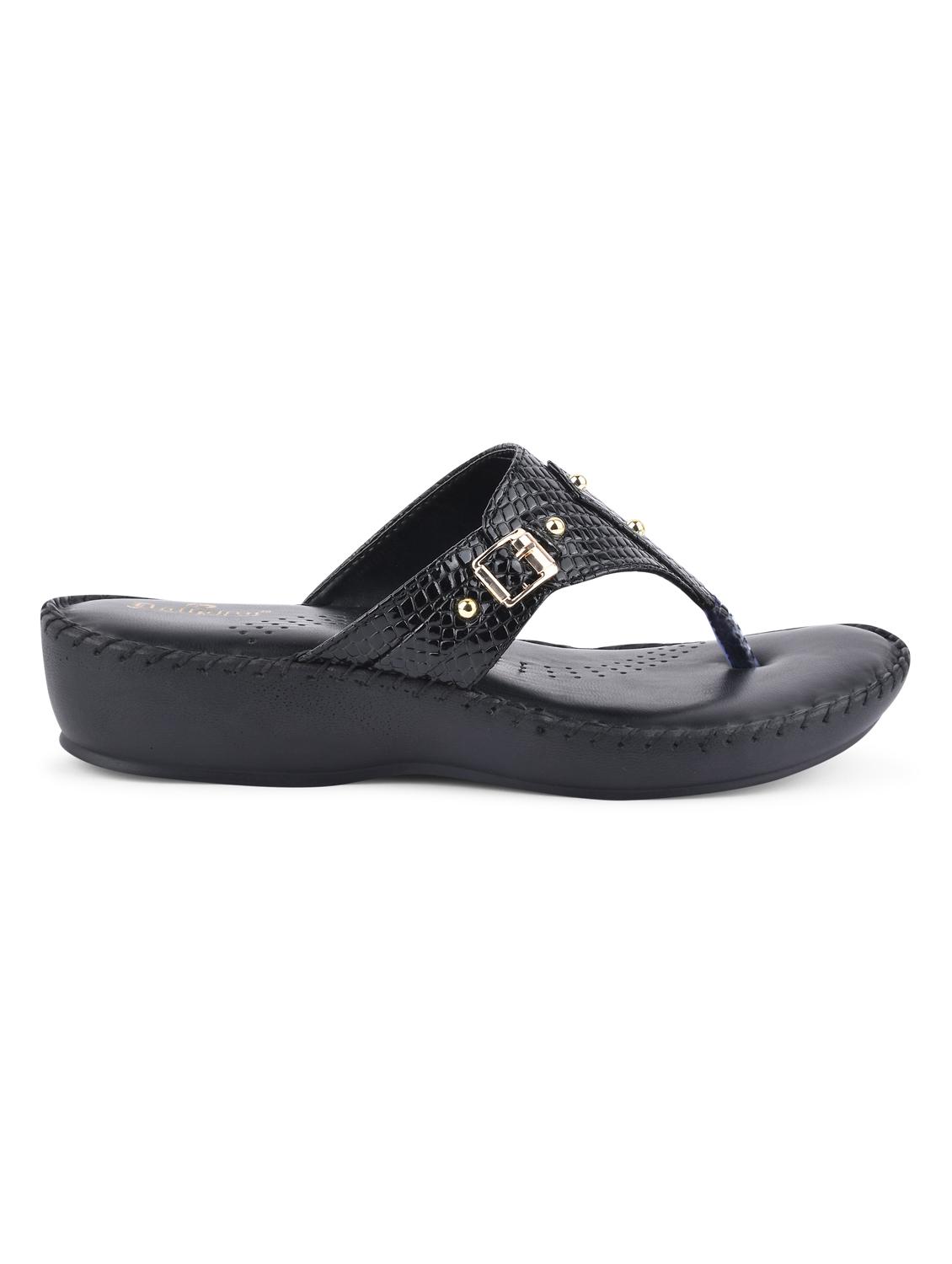 black pu slip on sandals - 20052084 - Standard Image - 2