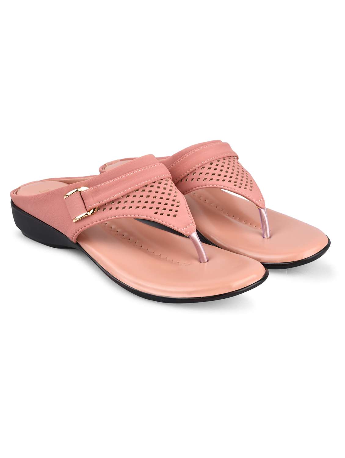 peach pvc slip on sandals