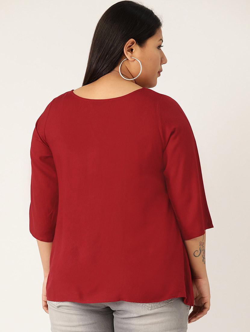 women's straight x neck top - 20053055 - Standard Image - 2