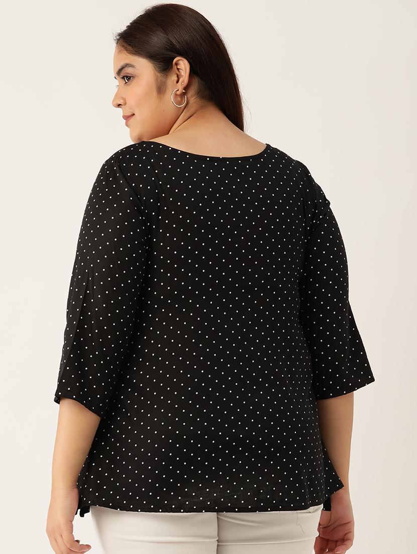 women's blouson key hole neck top - 20053057 - Standard Image - 2