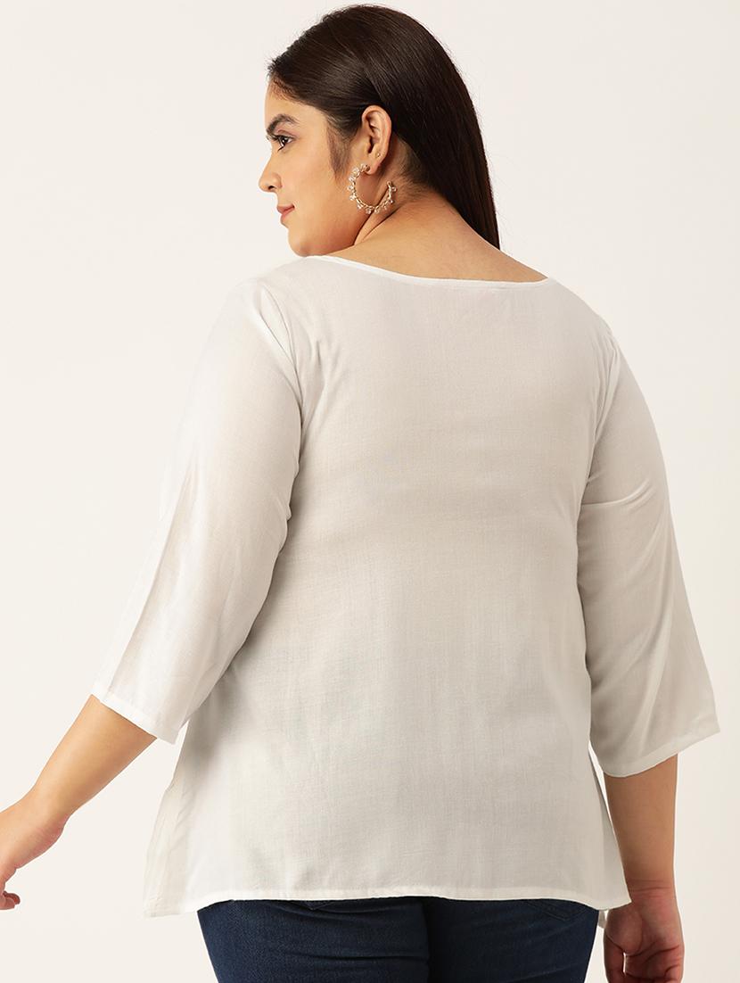 women's a line x neck top - 20053060 - Standard Image - 2