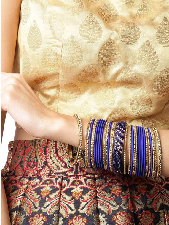 fullos beauty colorful lac matt metal bangles for women & girls - 20053820 - Standard Image - 2