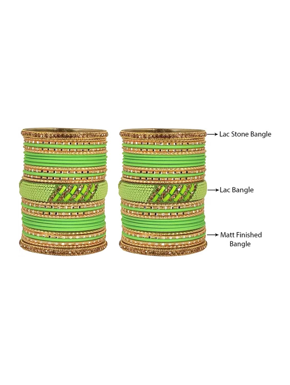 fullos beauty colorful lac matt metal bangles for women & girls - 20053826 - Standard Image - 2
