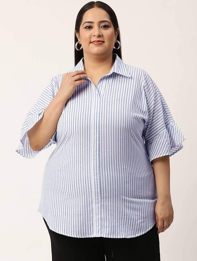 women's straight collared top - 20055571 - Zoom Image - 0