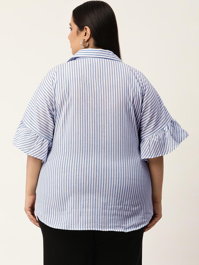 women's straight collared top - 20055571 - Standard Image - 2