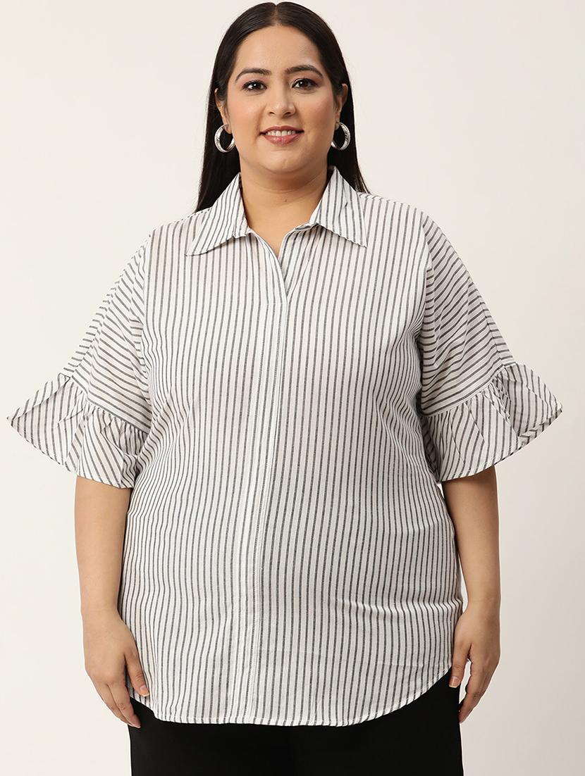 women's straight collared top - 20055574 - Zoom Image - 0