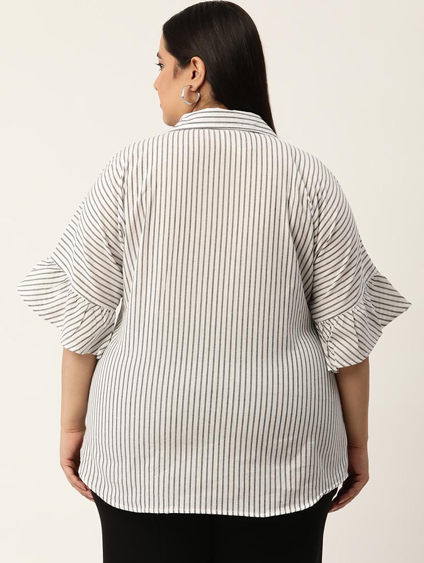 women's straight collared top - 20055574 - Standard Image - 2
