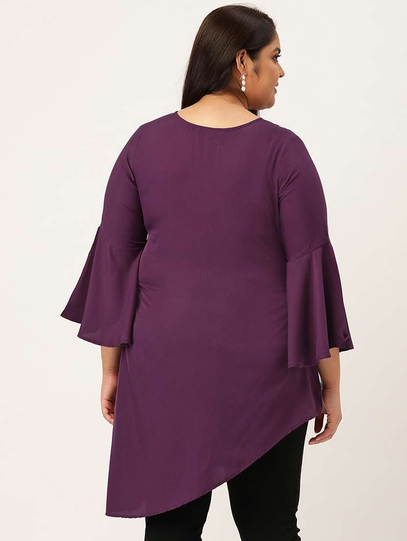 women's asymmetric v neck top - 20055651 - Standard Image - 2