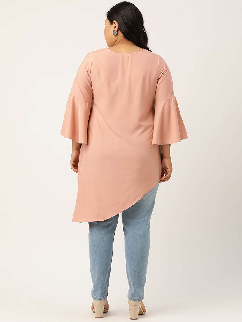women's asymmetric notch neck top - 20055654 - Standard Image - 2