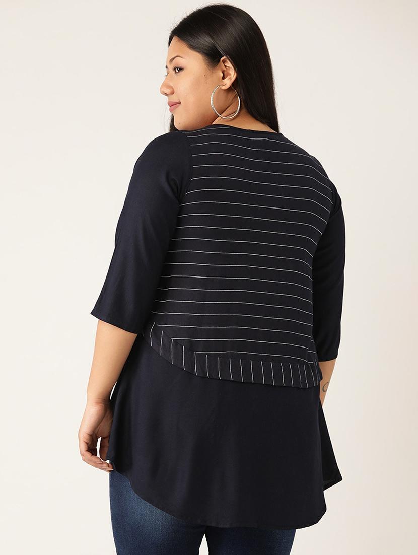 women's straight round neck top - 20055687 - Standard Image - 2