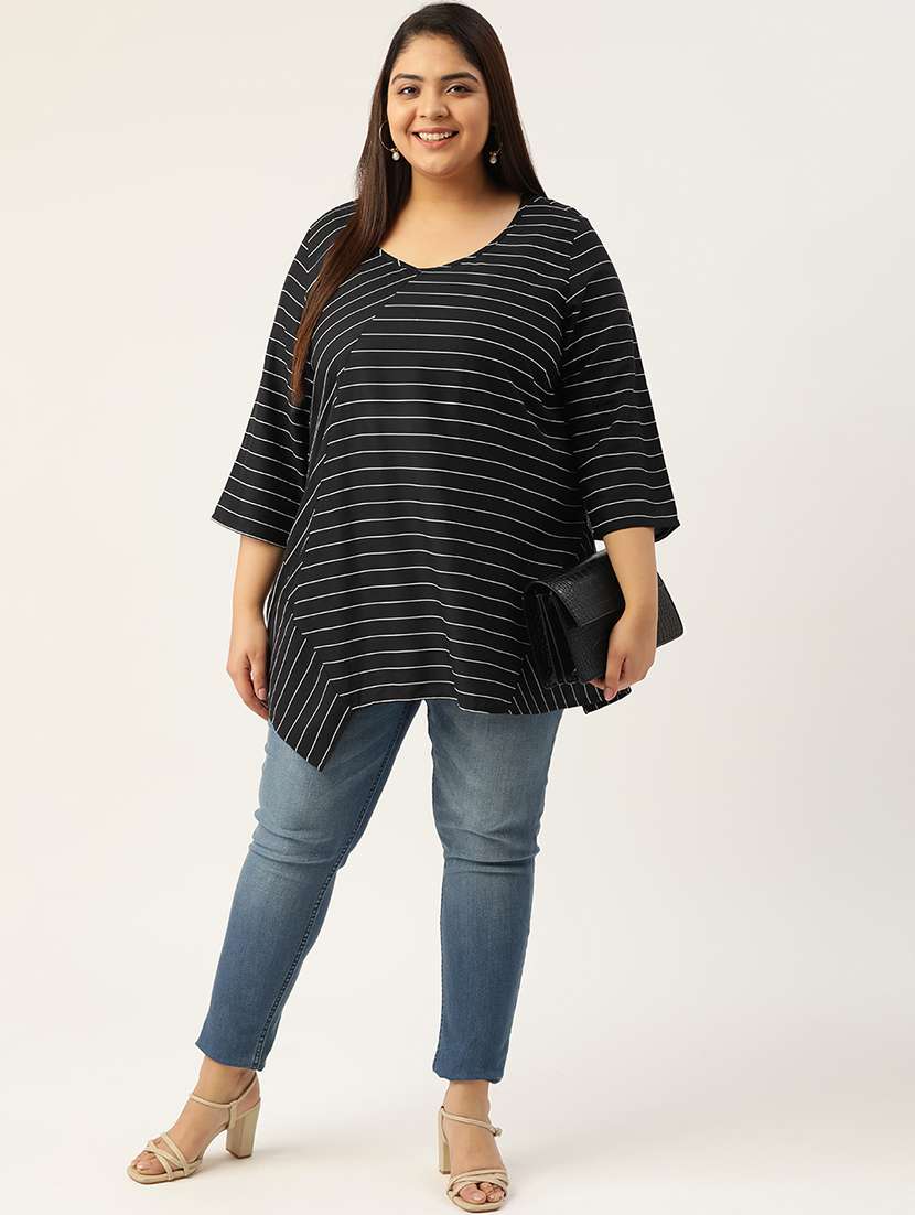 women's asymmetric v neck top - 20055689 - Standard Image - 2