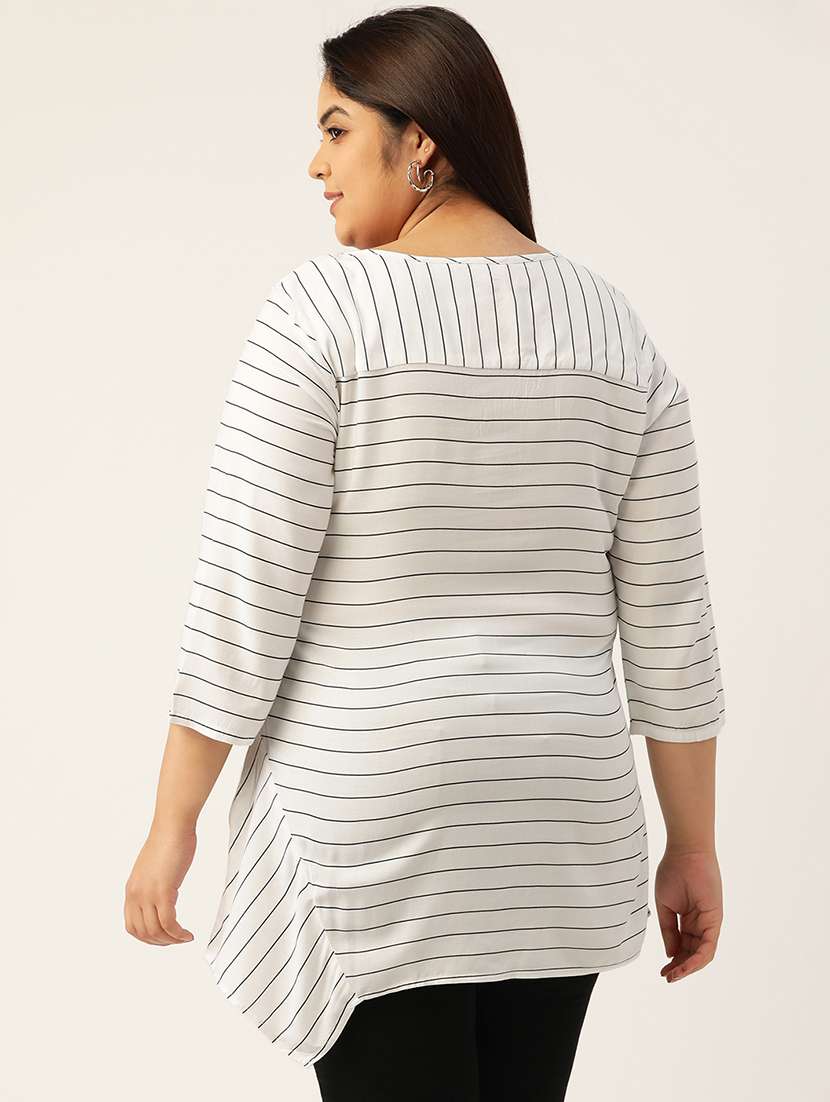 women's asymmetric v neck top - 20055690 - Standard Image - 2