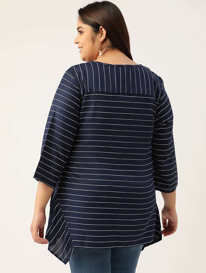 women's asymmetric v neck top - 20055691 - Standard Image - 2