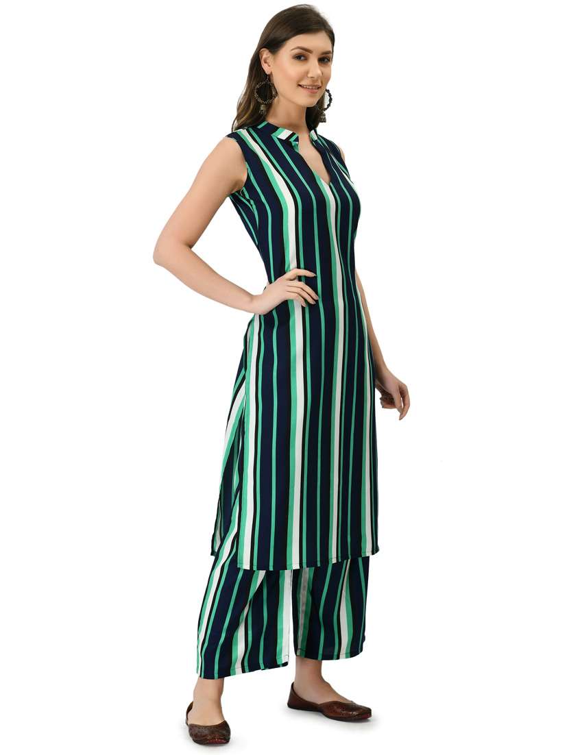striped kurta palazzo set - 20055763 -  Standard Image - 2