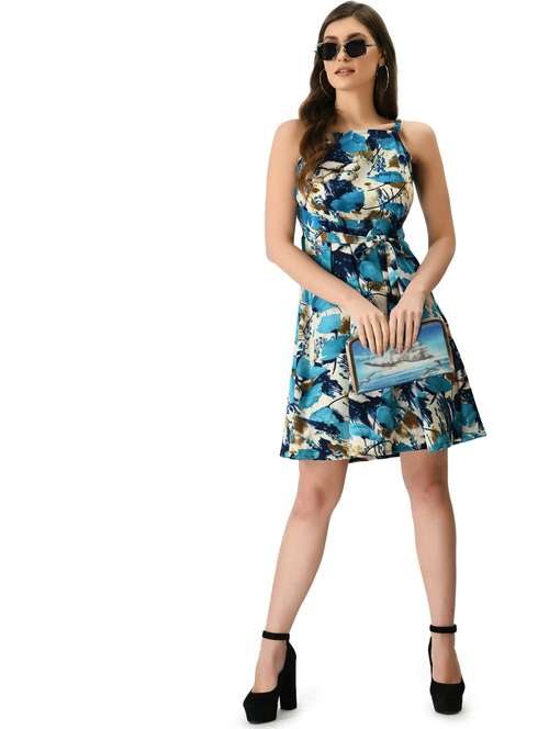 women's fit & flare printed dress - 20056065 - Standard Image - 0