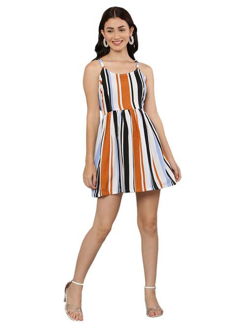 women's fit & flare striped dress - 20056071 - Standard Image - 0