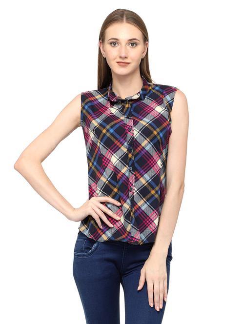 multi colored crepe regular shirt - 20056083 - Standard Image - 0